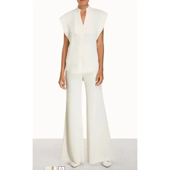 Zimmermann Wide Leg Trousers Cream size US 4